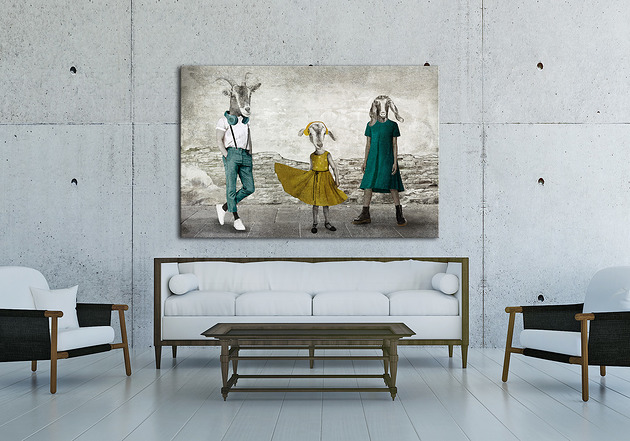 obrazy Obraz - Kozłowscy- Kozia rodzina 120x80.