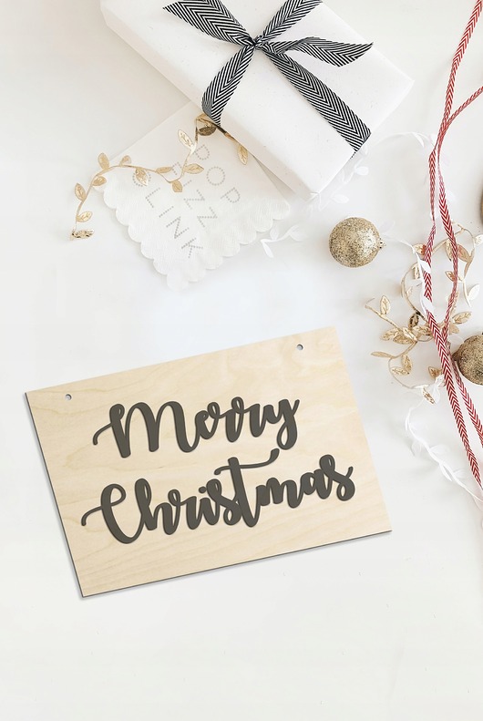 dekoracje świąteczne Ozdoby świąteczne z drewna Tablica MERRY CHRISTMAS