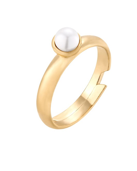 pierścionki złote Złoty pierścionek z perłą White SWAROVSKI CRYSTAL