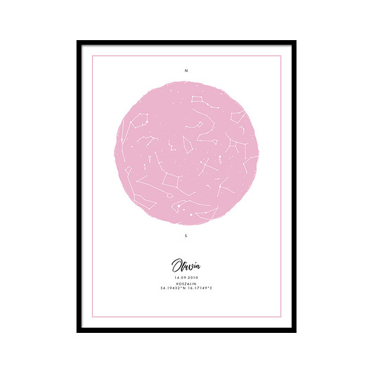 Plakat - Twoja mapa nieba - różowa lemonducky