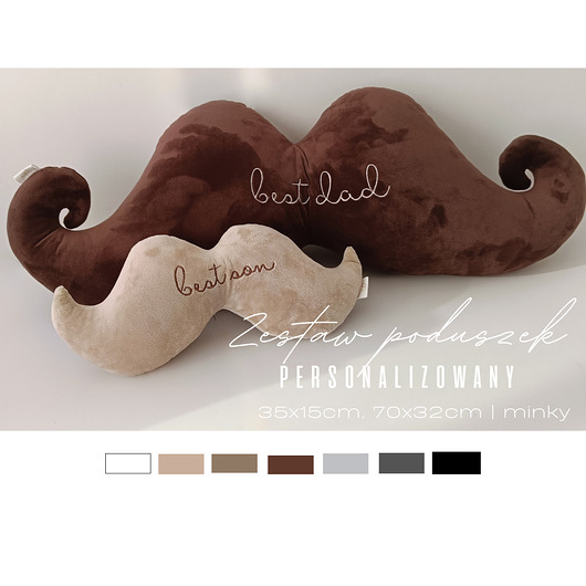 poduszki z napisami Zestaw poduszek dla taty i syna - kolory  haft  prezent