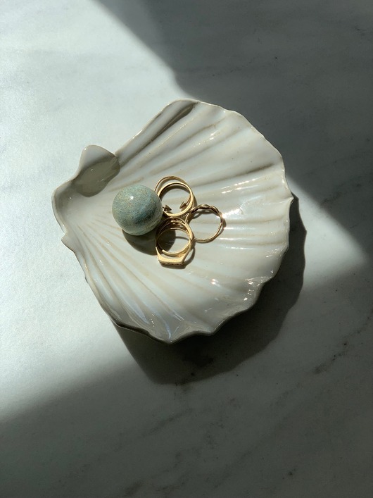 pojemniki na biżuterię Podstawka na Biżuterię Palo Santo Ceramiczna Muszelka Perłowa
