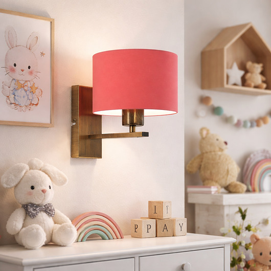 lampy do pokoju dziecka Czerwony kinkiet do pokoju dziecięcego nad łóżko ELVORA KIDS