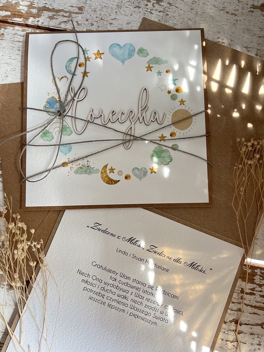 kartki scrapbooking Ręcznie robiona kartka na narodziny dziecka - gratulacje córeczka