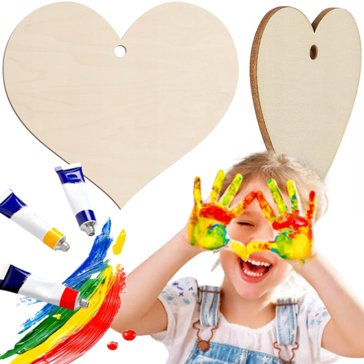 kartki scrapbooking Serce 5cm 1 SZT Brelok z Dziurką Sklejka 3mm Zawieszka Baza do Malowania