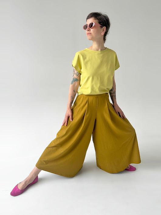 spodnie dresowe damskie Musztardowe kuloty