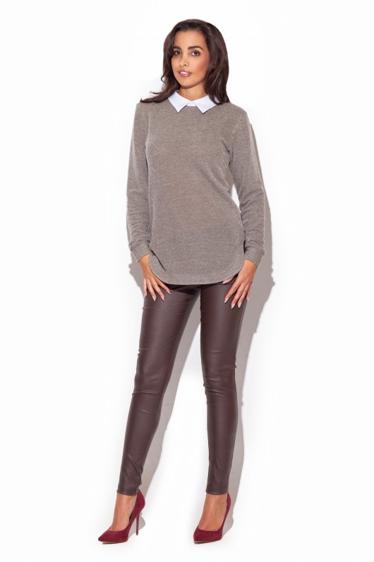 Sweter K226 Brąz  Lenitif