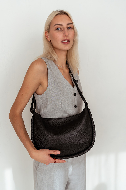 torby na ramię Ruby - skórzana czarna torba na ramię