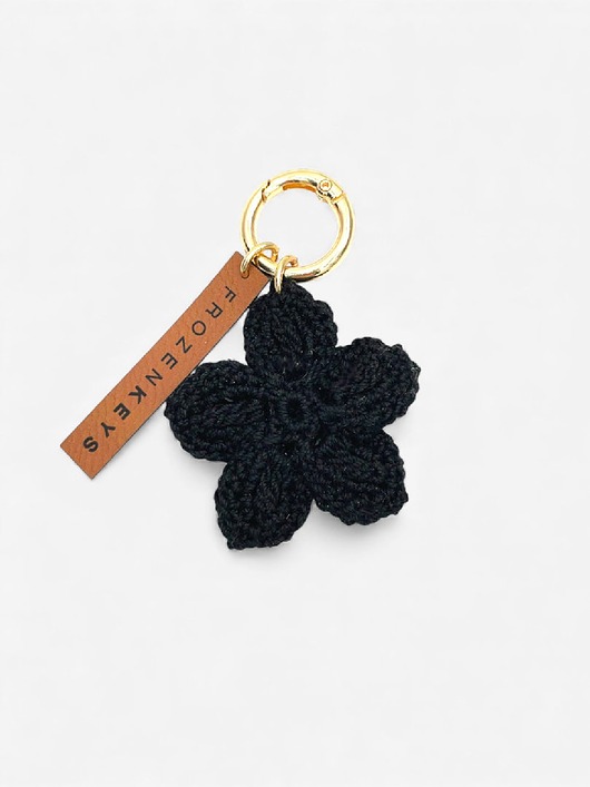 breloki Brelok Kwiat Czarny