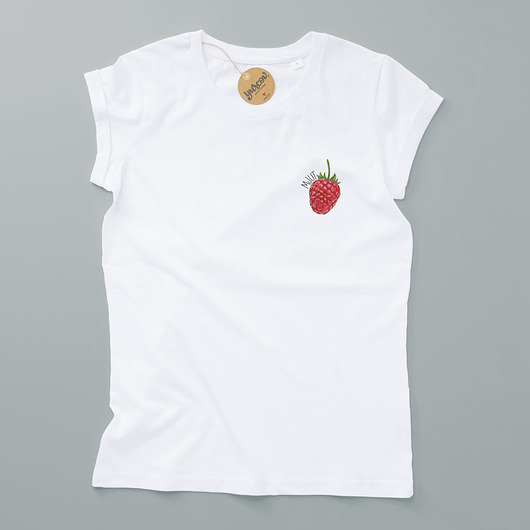 mini MJUT MALINA biały tshirt z nadrukiem YURCOV