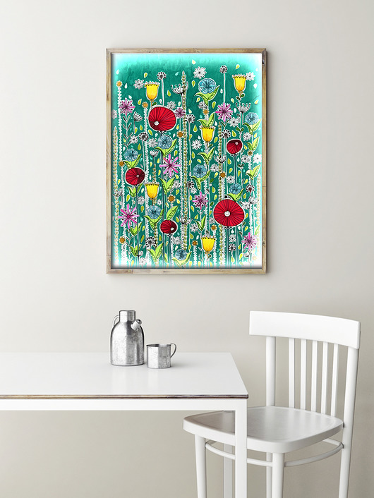 grafiki i ilustracje Wiosenna łąka 50x70cm