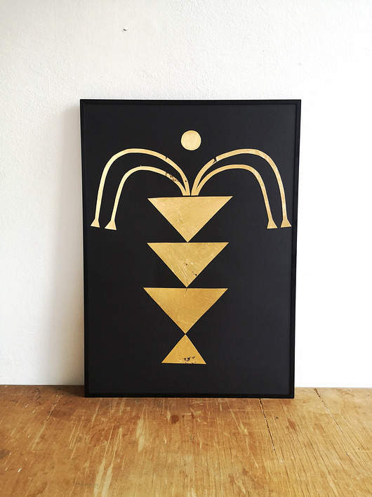 grafiki i ilustracje Kolaż analogowy "Bogini 1" format B1 w czarnej ramie