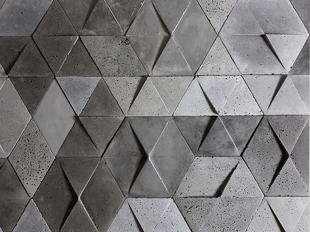 kafle i panele Betonowe płytki ścienne Heksagon 3D-zestaw