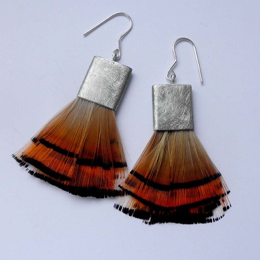 kolczyki z piórami PIÓRKO kolczyki