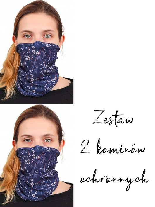 2 szt. kominów - masek ochronnych - białe kwiaty Usunieta