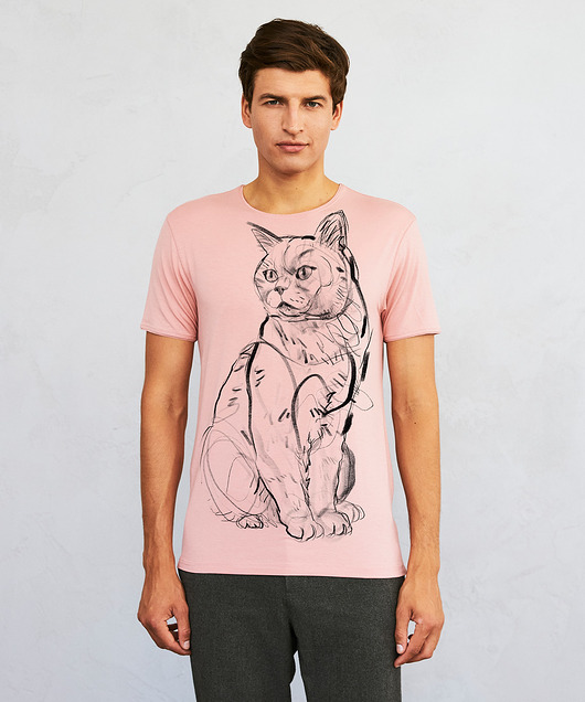 t-shirty męskie British Cat Men's T-shirt light pink