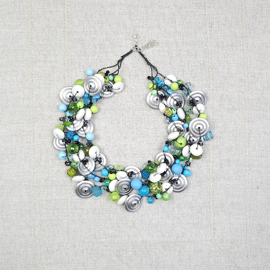 kolie 7005 Naszyjnik Morska Limonka 