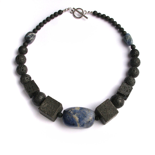 kolie S A L E : sodalit GIGANT & lawa :: unikatowa kolia