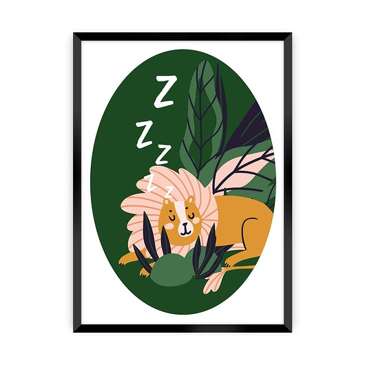 obrazy i plakaty do pokoju dziecięcego Obrazek Jungle Life lion 30x40