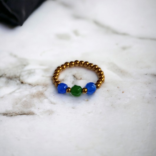 pierścionki elastyczne Pierścionek : golden summer III :: jadeit, hematyt