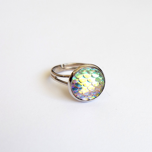 pierścionki - różne Pierścionek - Łuski tęczowe, pastelowe