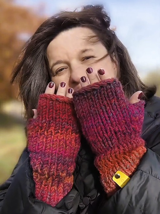 rękawiczki damskie MAXCOLOR mitenki "wesoły melanż"