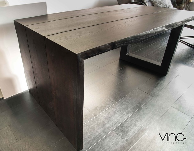 Stół Dębowy lity industrial Loft Nero ving