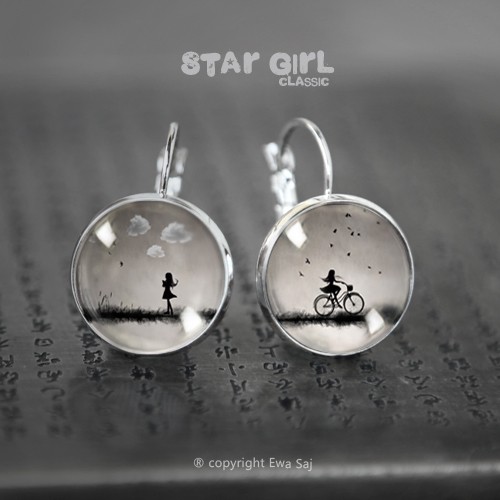 Star Girl Classic Obłoki/Rower , kolczyki Ewa Saj Fotografie