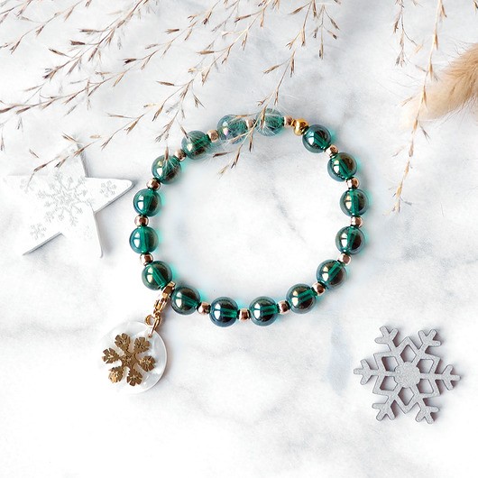 bransoletki ze szkła ŚLICZNA BRANSOLETKA glass & snowflake