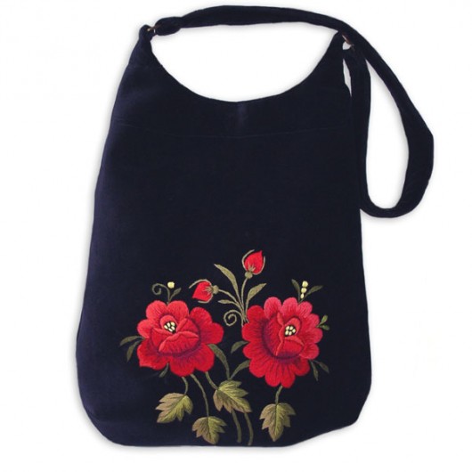 torba VINTAGE coral ROSE (haft artystyczny) na ludowo