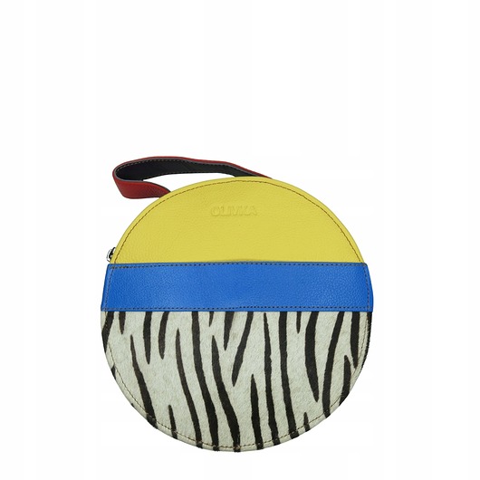 torby na ramię Torebka listonoszka skórzana okrągła skóra naturalna elegancka eko OLIVKA