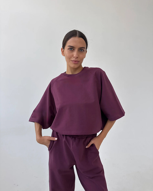 t-shirt damskie T-shirt short Chillout mauve wine