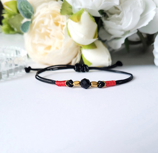 bransoletki z kamieni naturalnych Ochrona z Turmalinem- Czerwień