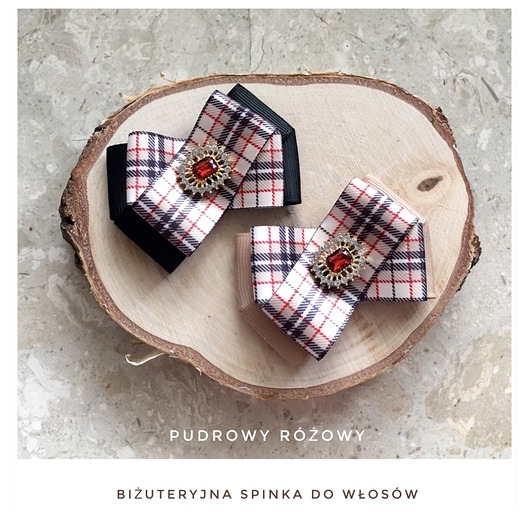 spinki i klamry do włosów Biżuteryjna spinka do włosów w kratę New