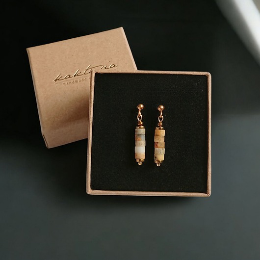 kolczyki z kamieniami Agat : kolczyki krótkie : sztyfty kulki