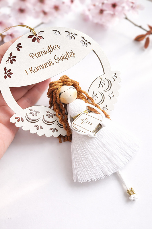 komunia - pozostałe I Komunia Święta- Gotowa Pamiątka, Aniołek, Zawieszka, Prezent
