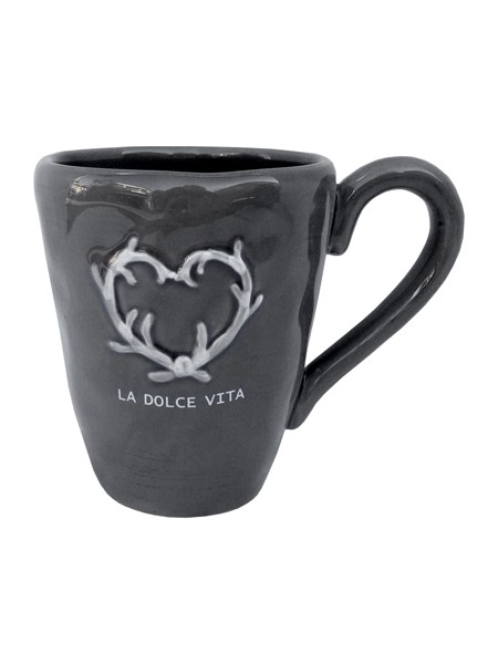 Kubek ceramiczny La Dolce Vita grafitowy MIA home