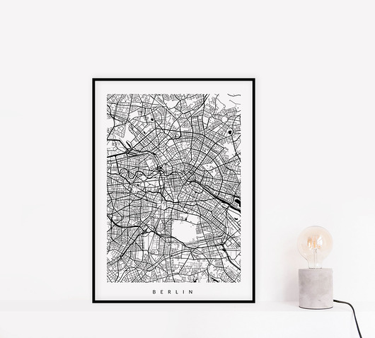 Plakat EKSPRES - Berlin - mapa miasta PLAKATY GEOMETRYCZNE