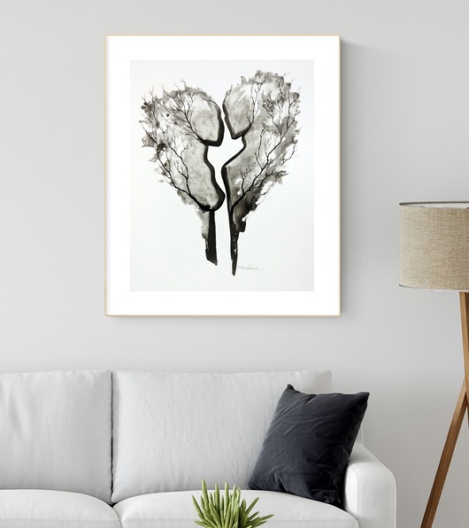 grafika 40 x 50 cm  wykonana ręcznie, abstrakcja Krystyna Siwek Art