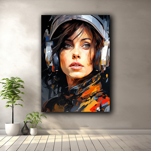 plakaty Portret kosmonautki - Plakat - Druk - Astronauta, Abstrakcja, Loft #7