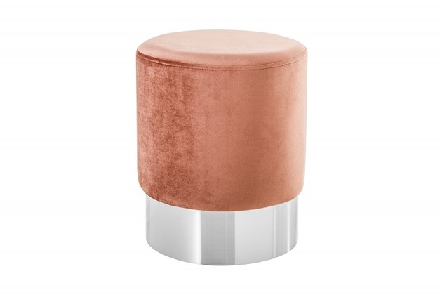 Pufa siedzisko Modern Barock koralowa srebrna 35cm Home Design