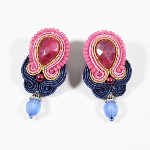 kolczyki soutache Sutaszowe kolczyki INDIGO