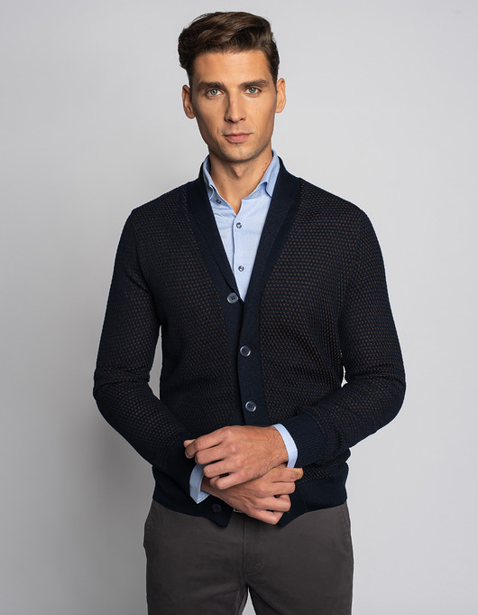 swetry męskie Sweter męski rozpinany jesi granatowy