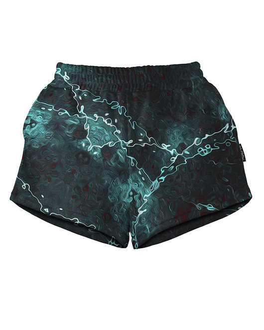 szorty damskie Shorty Spodenki Damskie DR.CROW Marble Turquoise