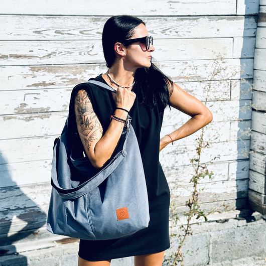 torby na ramię Duża torba worek "Mili Chic Mc7" - szara