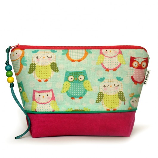 kosmetyczka - cute owls - fuksja MOONAXA