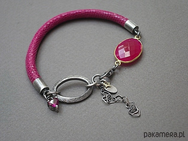 Hot pink /heart/ - bransoletka Katia i krokodyl