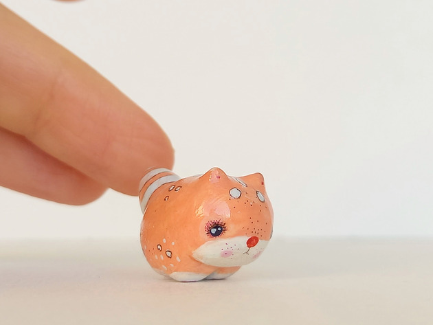 figurki i rzeźby Miniaturowa Figurka Rudego Kota