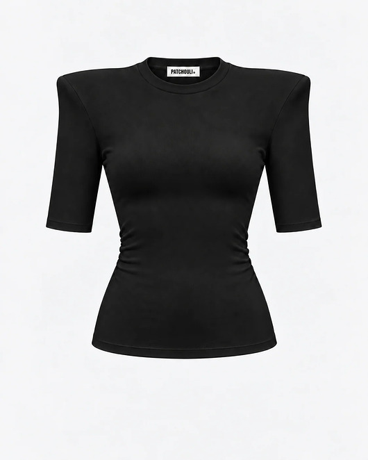 bluzki z długim rękawem damskie T-shirt CLOSE Crew Neck Black