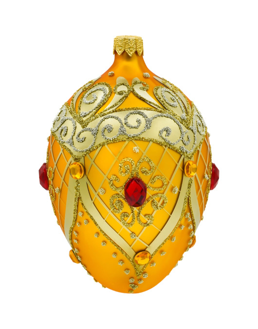 ozdoby choinkowe Bombka choinkowa: Ekskluzywne jajo Fabrge z rubinem: bursztynowe